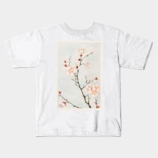 Plum branches with blossoms during 1870–1880 by Megata Morikaga Kids T-Shirt